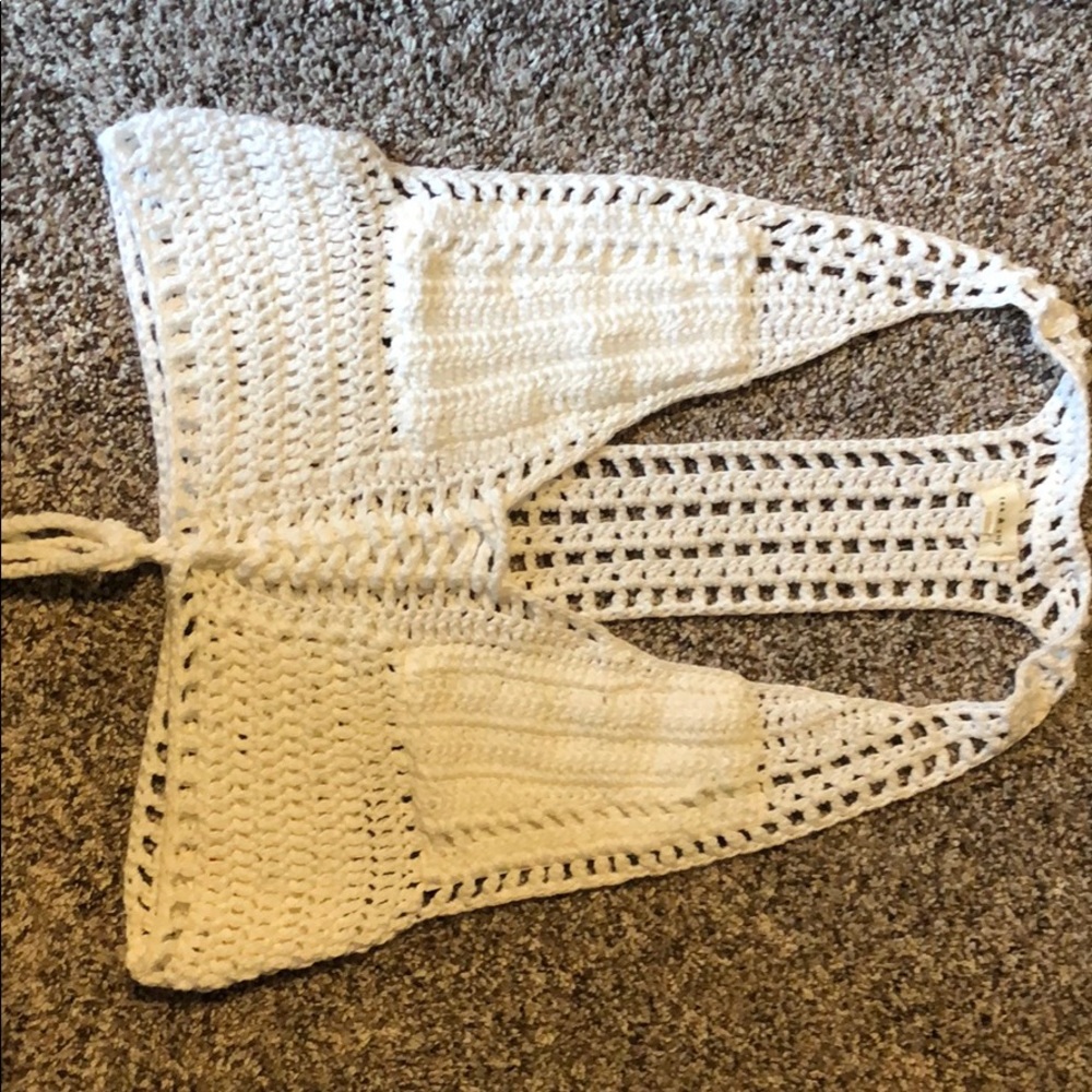 White mesh crop top